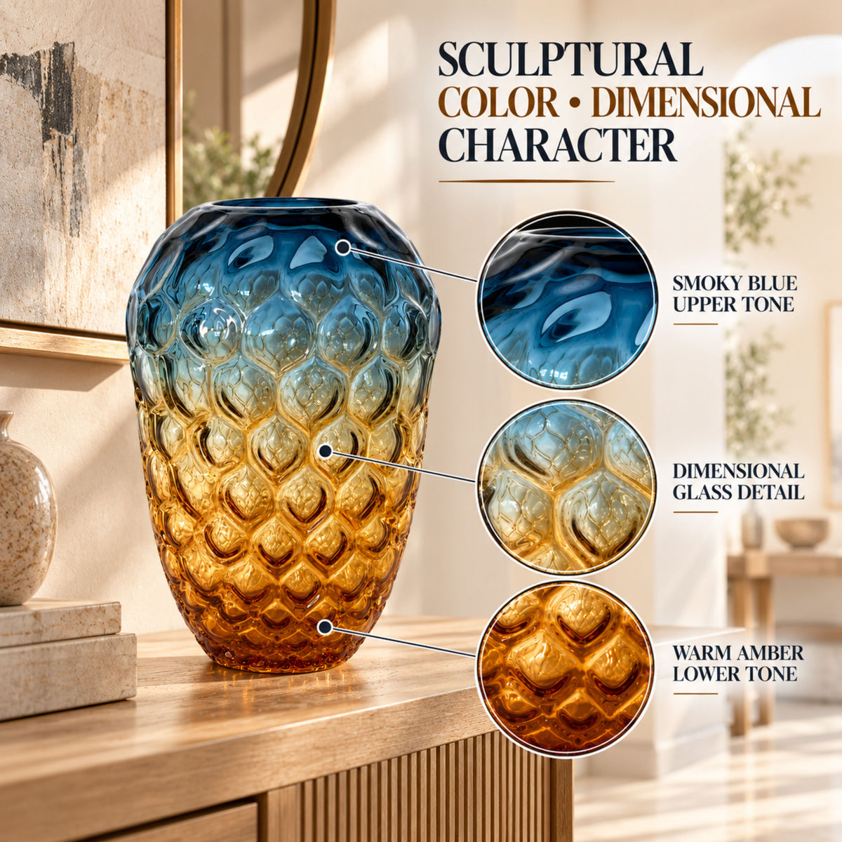 GV545 BLUE SMALL GLASS VASES
