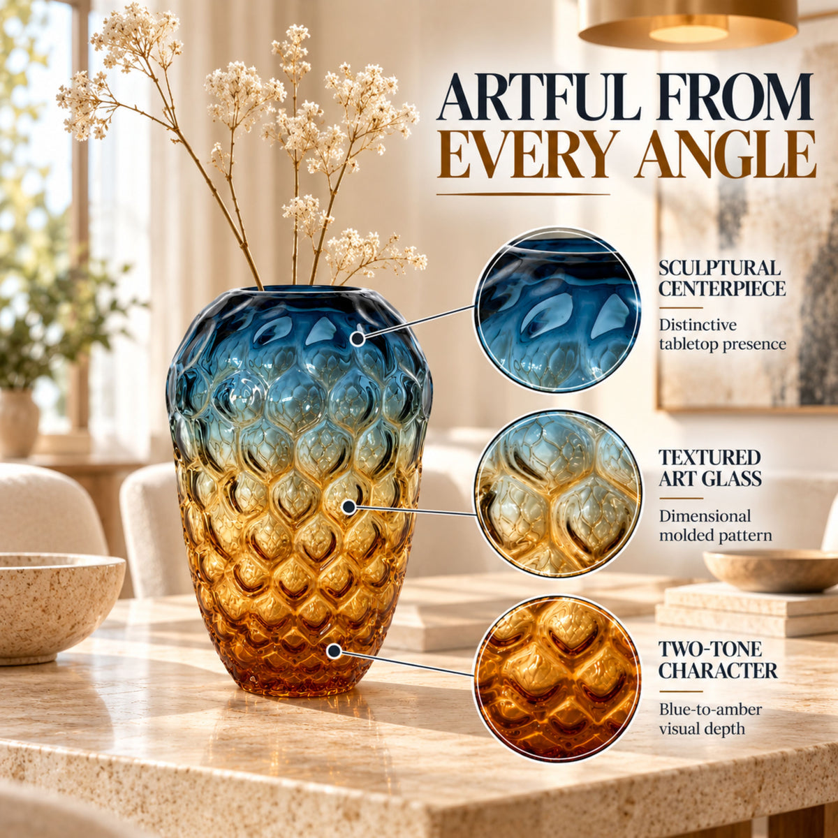 GV545 BLUE SMALL GLASS VASES