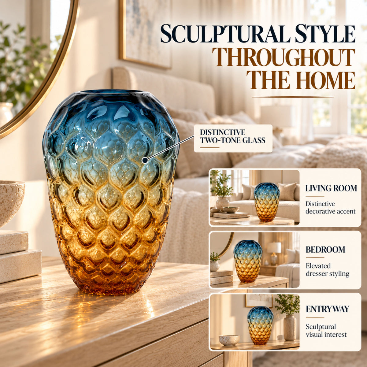 GV545 BLUE SMALL GLASS VASES