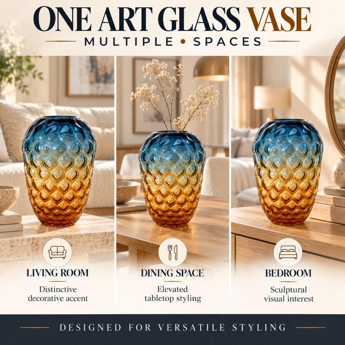GV545 BLUE SMALL GLASS VASES