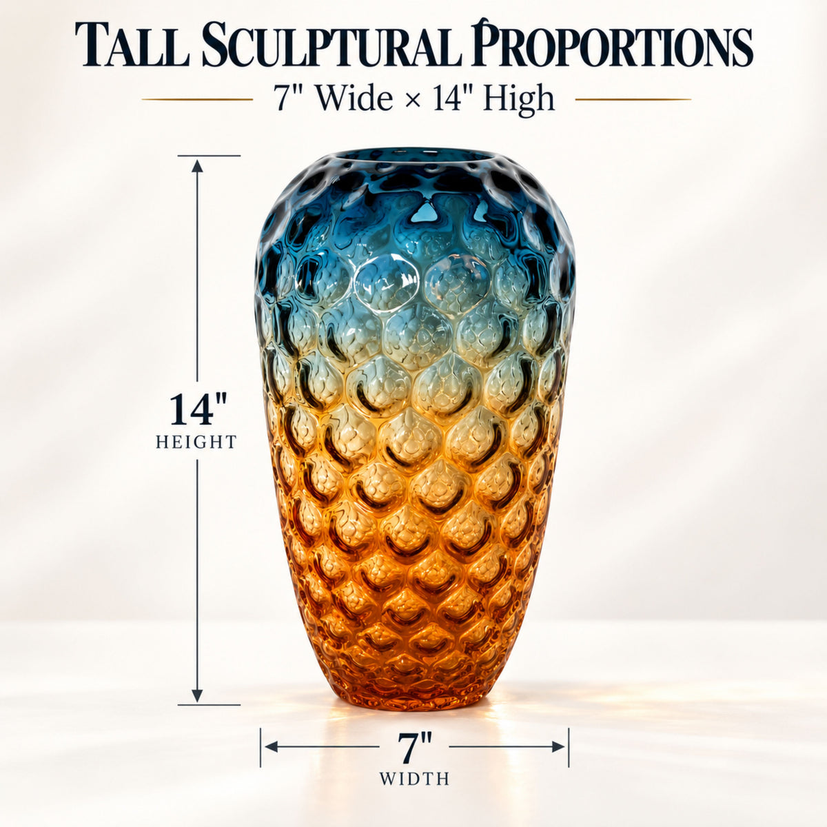 GV545 BLUE LARGE GLASS VASES