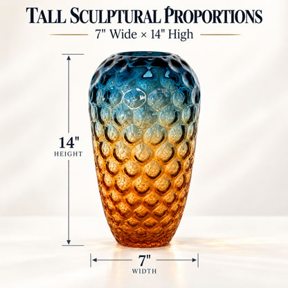 GV545 BLUE LARGE GLASS VASES