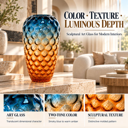 GV545 BLUE LARGE GLASS VASES