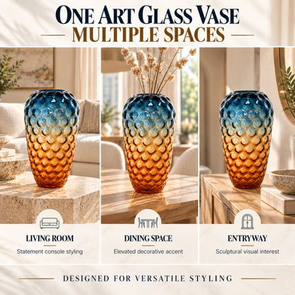 GV545 BLUE LARGE GLASS VASES