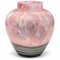 Hand-Blown Marbled Art Glass Vase - Blush Pink & Smoky Gray Decorative Vase, Small or Large