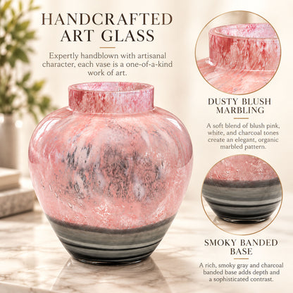 GV552 PINK GREY SML GLASS VASES