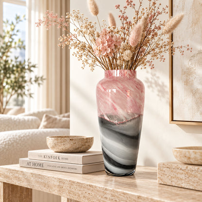 GV552 PINK GREY LARGE GLASS VASES