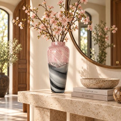 GV552 PINK GREY LARGE GLASS VASES