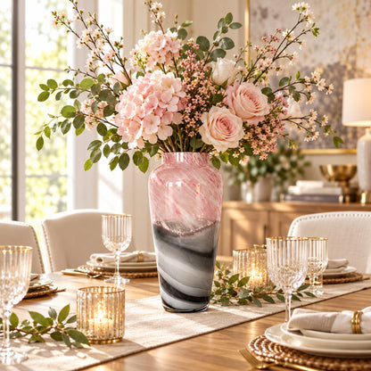 GV552 PINK GREY LARGE GLASS VASES