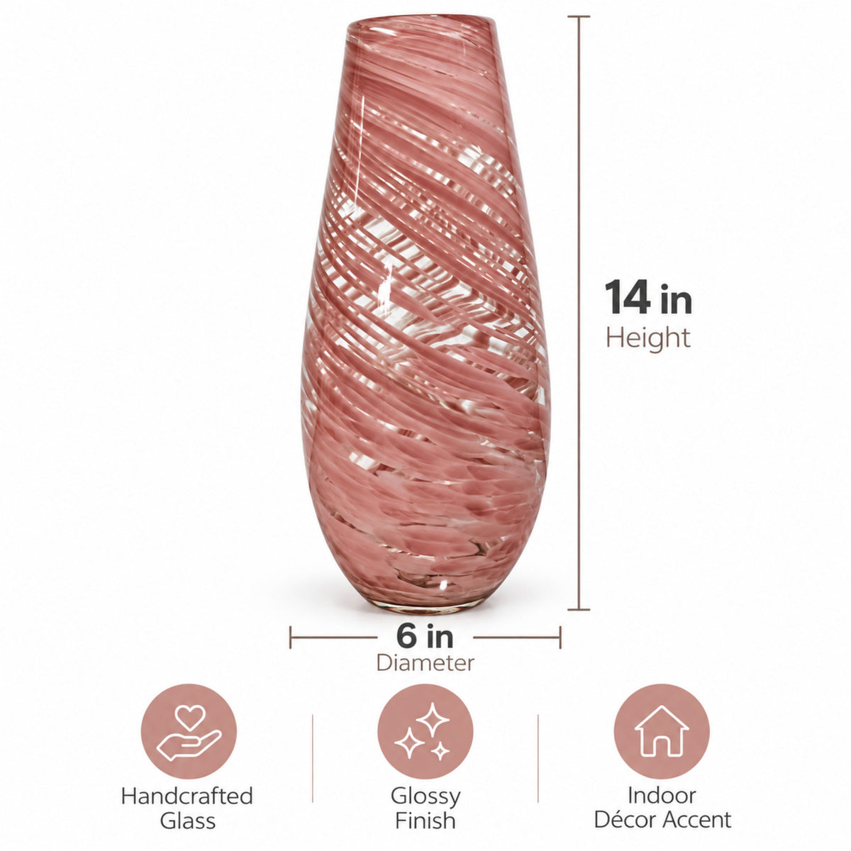 GV556 PINK GOLD LARGE GLASS VASES