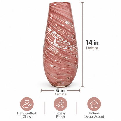 GV556 PINK GOLD LARGE GLASS VASES