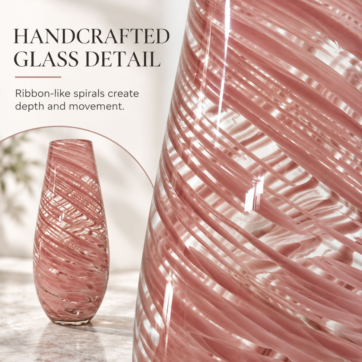 GV556 PINK GOLD LARGE GLASS VASES