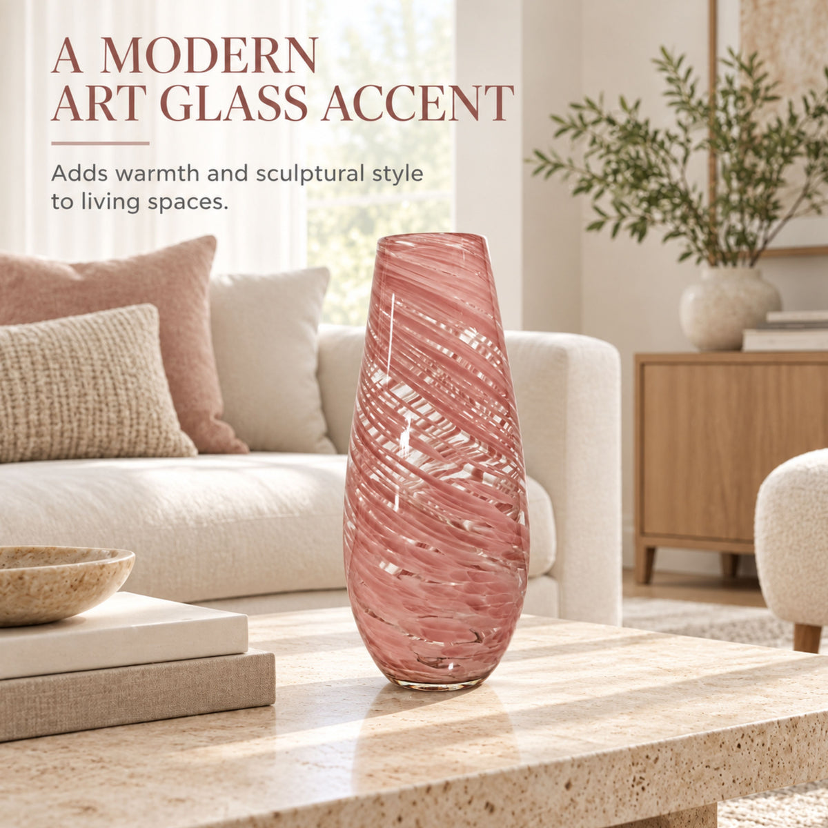 GV556 PINK GOLD LARGE GLASS VASES