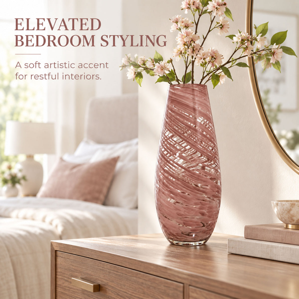 GV556 PINK GOLD LARGE GLASS VASES