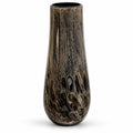 Handcrafted Smoky Brown Art Glass Vase - Tall Decorative Sculptural Vase