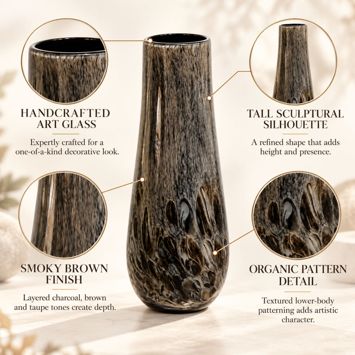 GV559 BROWN GLASS VASES