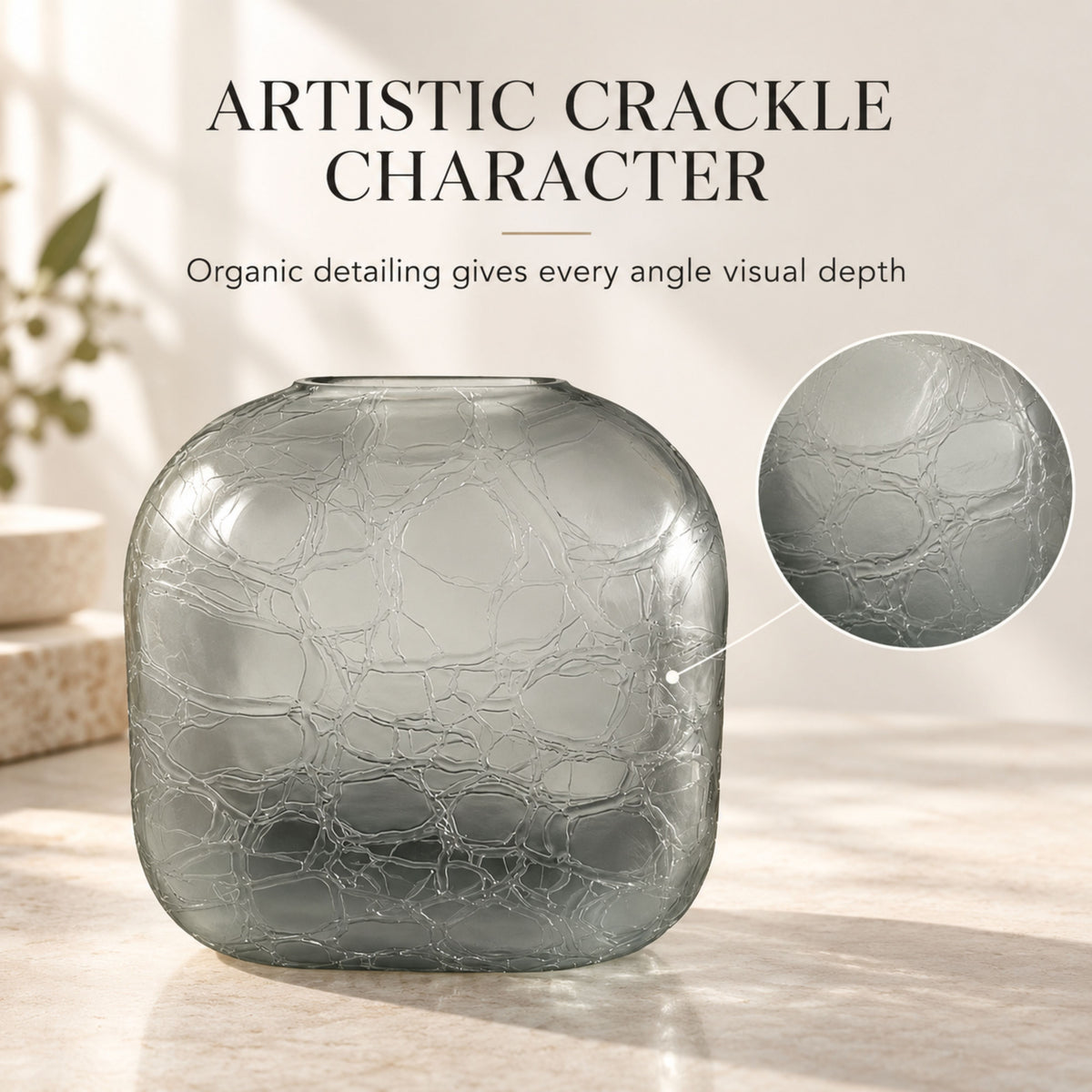 GV516 GRAY GLASS VASES