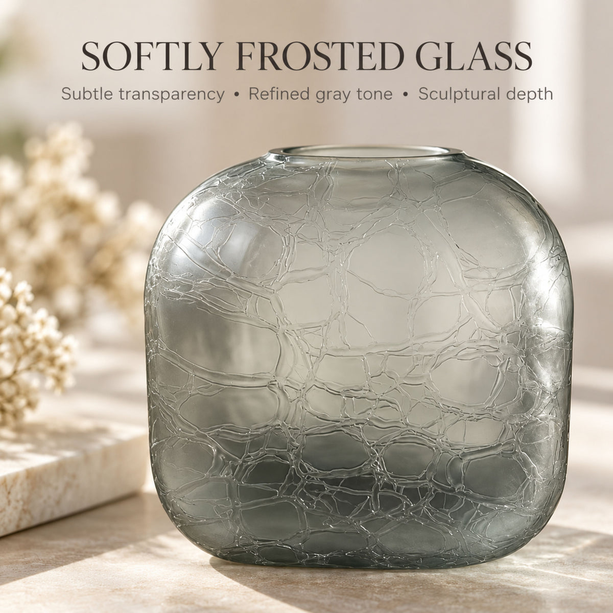 GV516 GRAY GLASS VASES