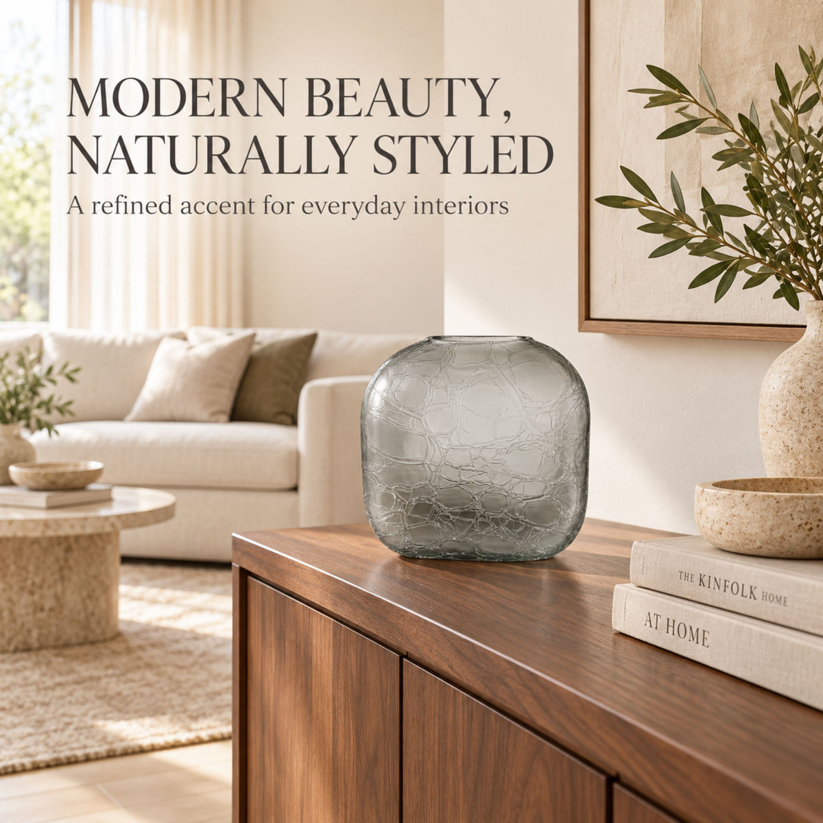 GV516 GRAY GLASS VASES