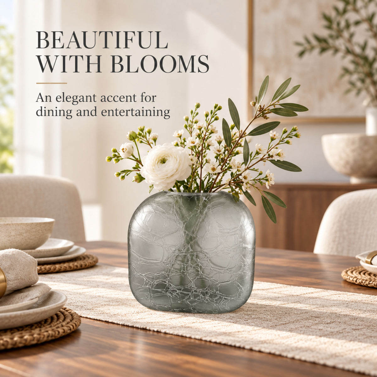 GV516 GRAY GLASS VASES
