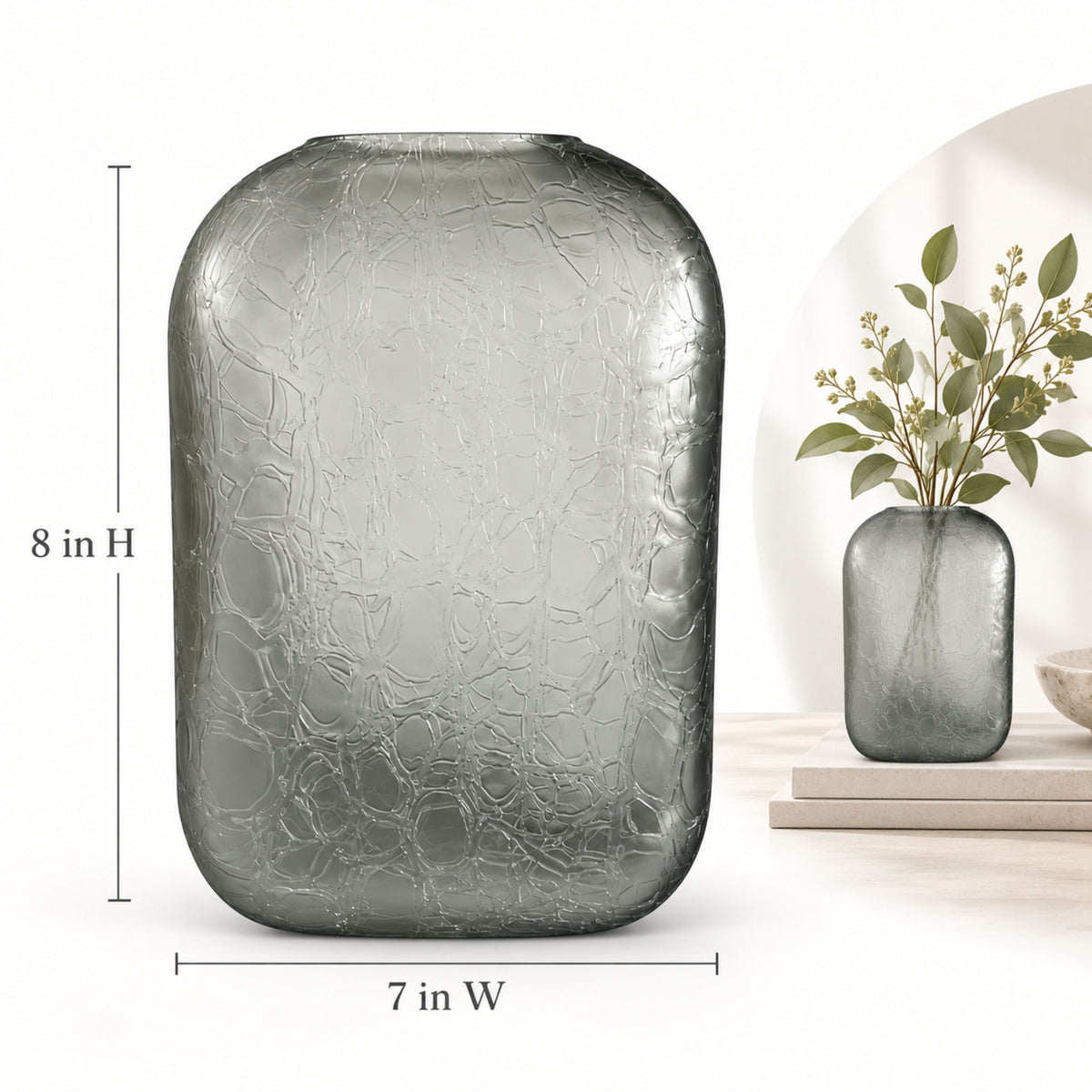 GV517 GRAY GLASS VASES