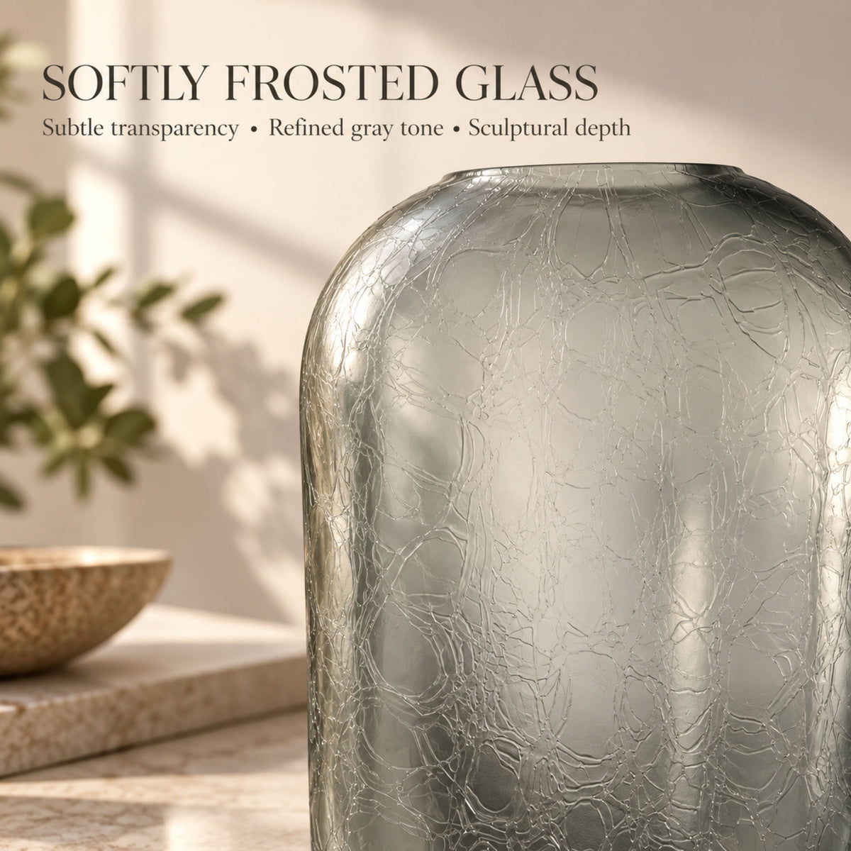 GV517 GRAY GLASS VASES