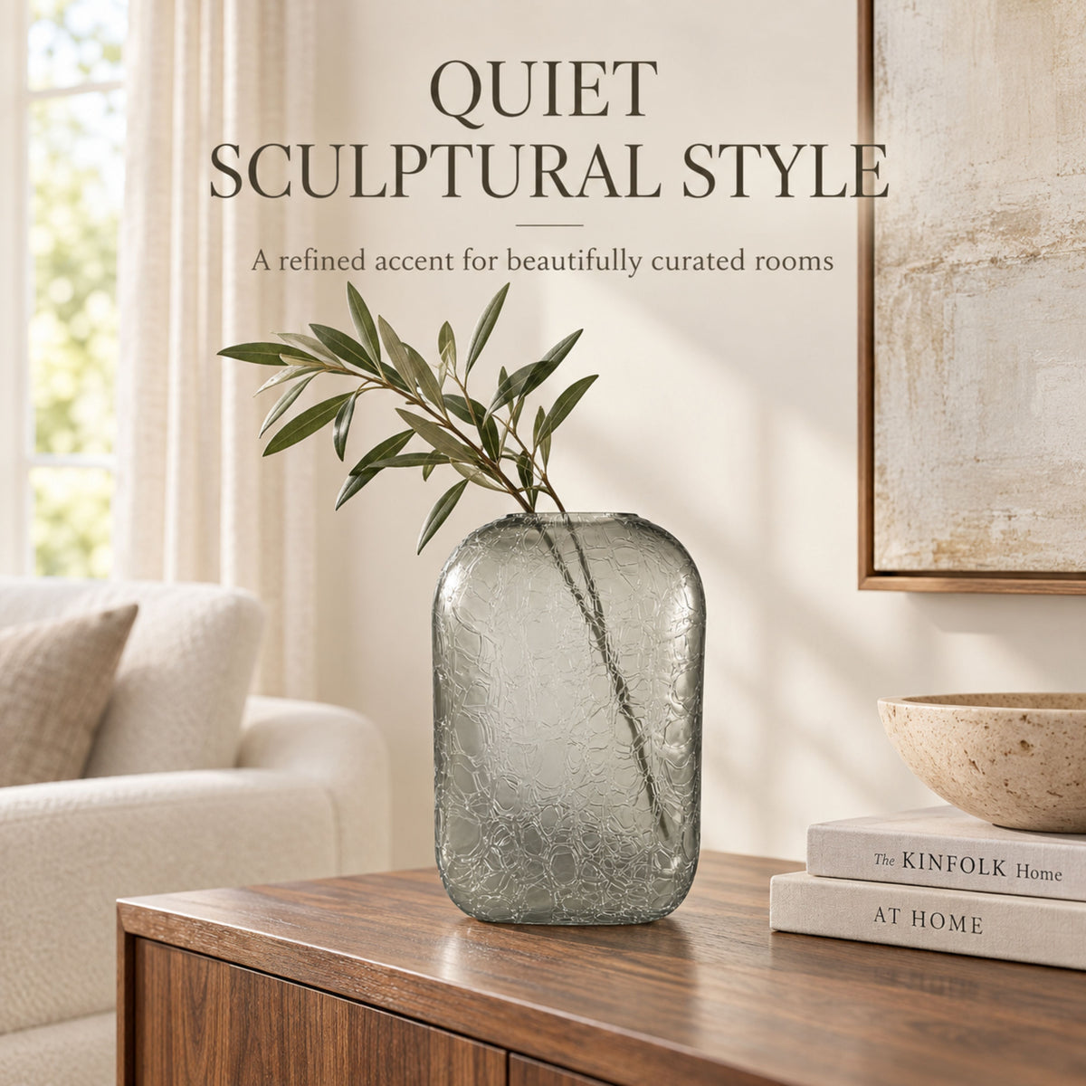 GV517 GRAY GLASS VASES