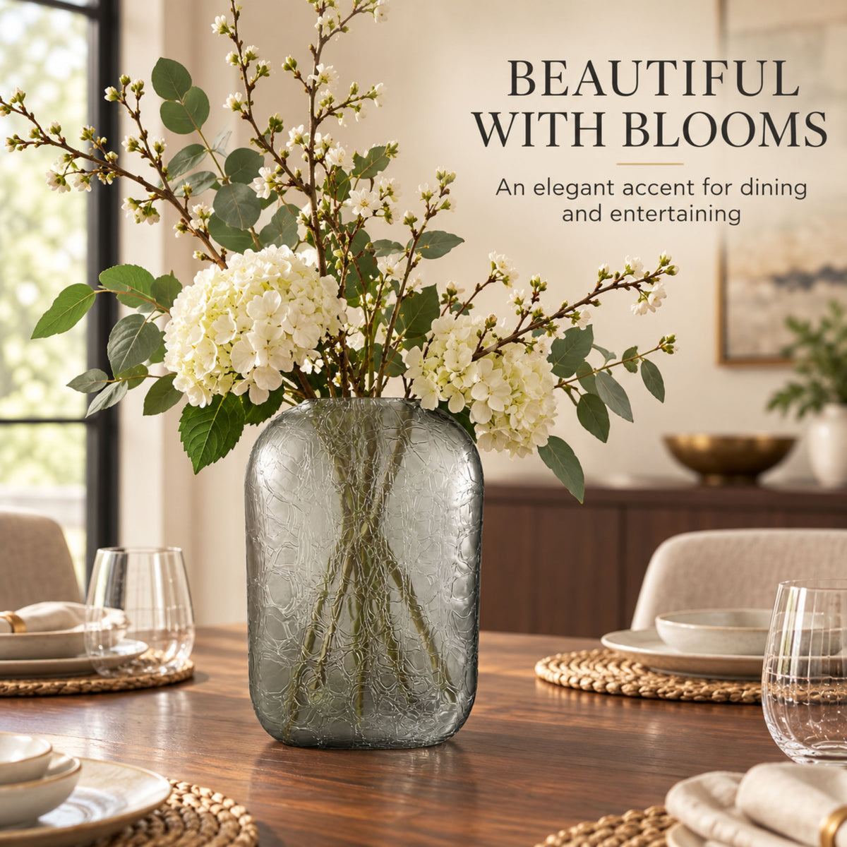 GV517 GRAY GLASS VASES