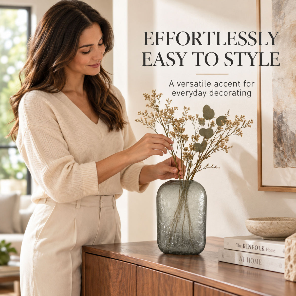 GV517 GRAY GLASS VASES