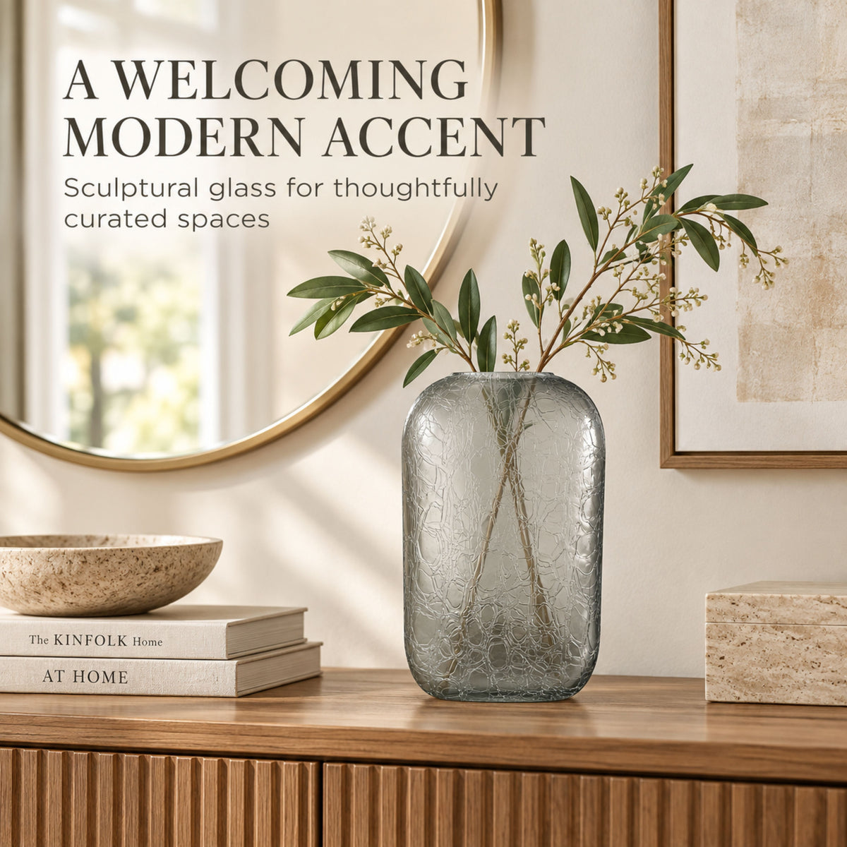GV517 GRAY GLASS VASES
