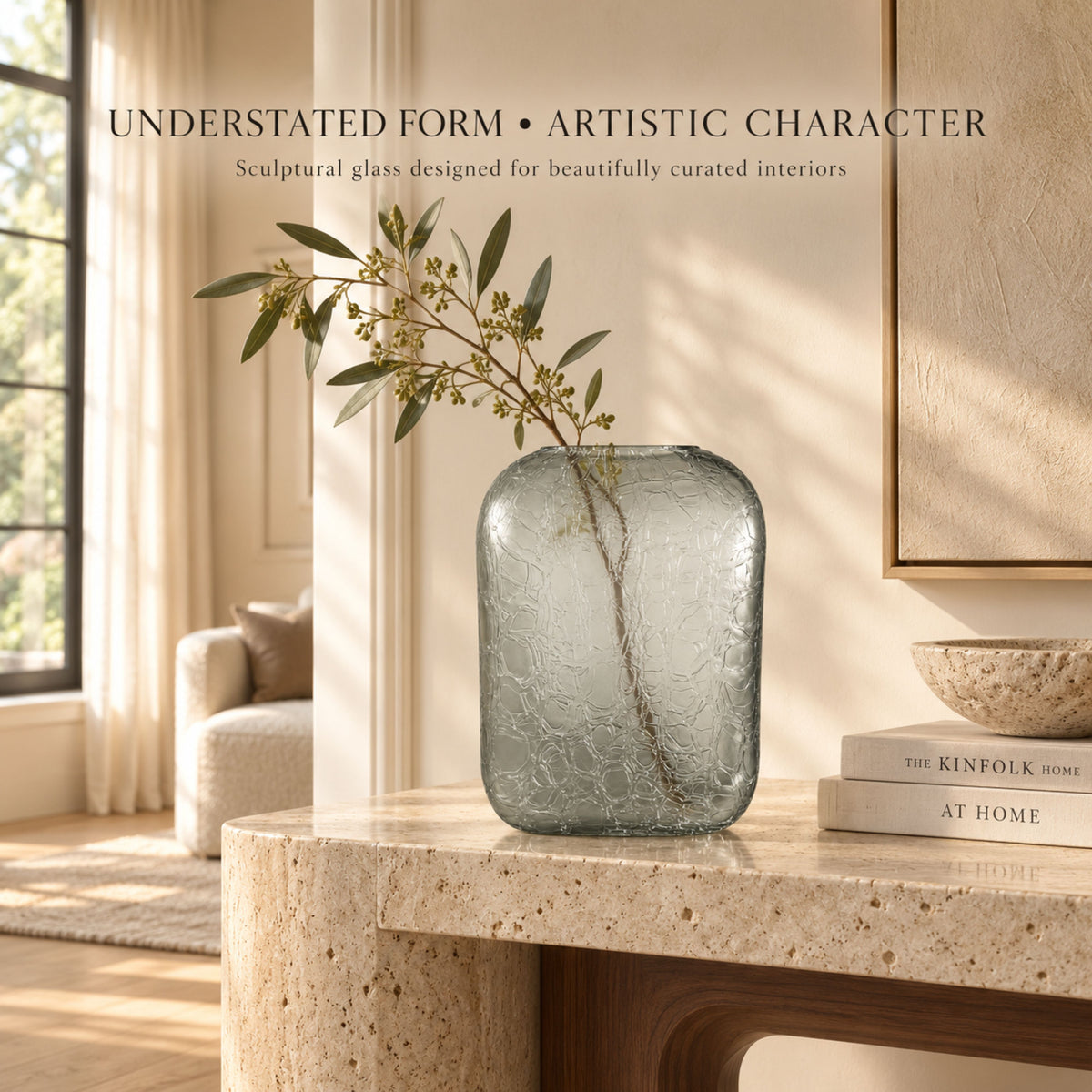 GV517 GRAY GLASS VASES