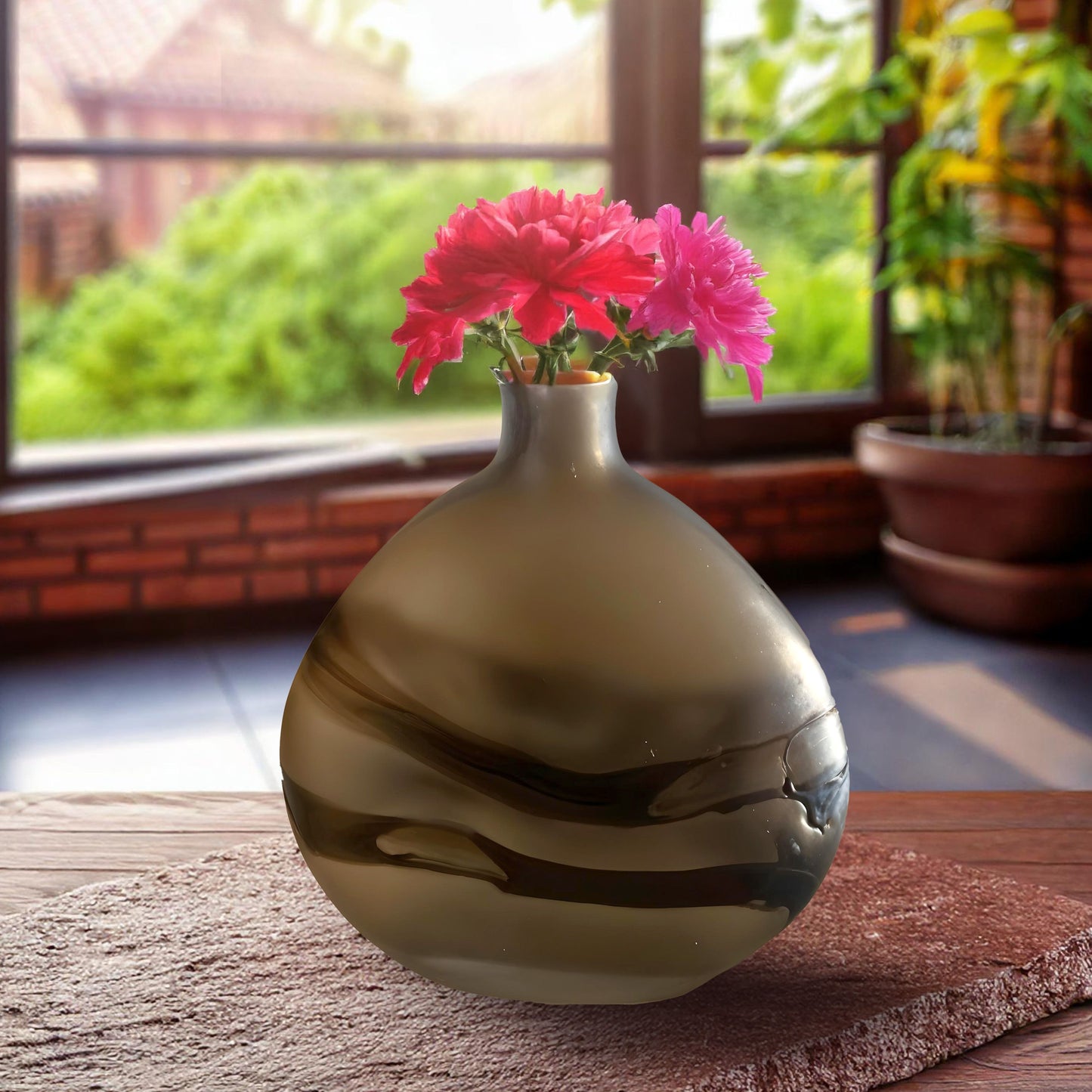 GV519 BROWN GLASS VASES
