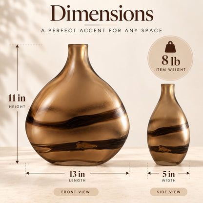 GV520 BROWN GLASS VASES