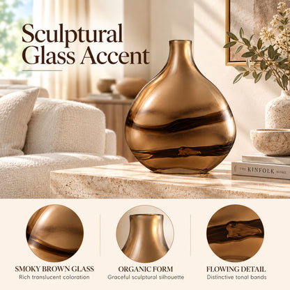 GV520 BROWN GLASS VASES