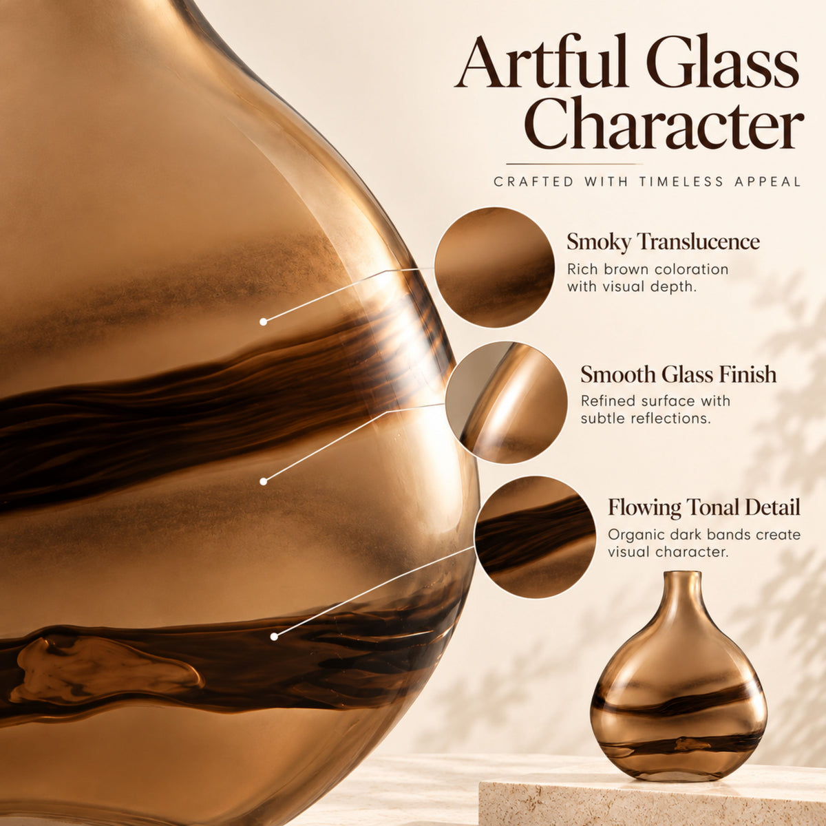 GV520 BROWN GLASS VASES