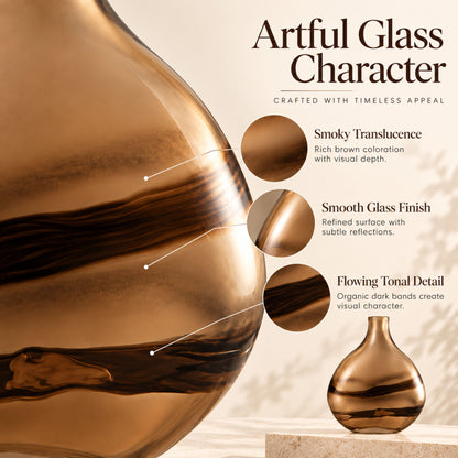 GV520 BROWN GLASS VASES