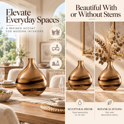 GV520 BROWN GLASS VASES