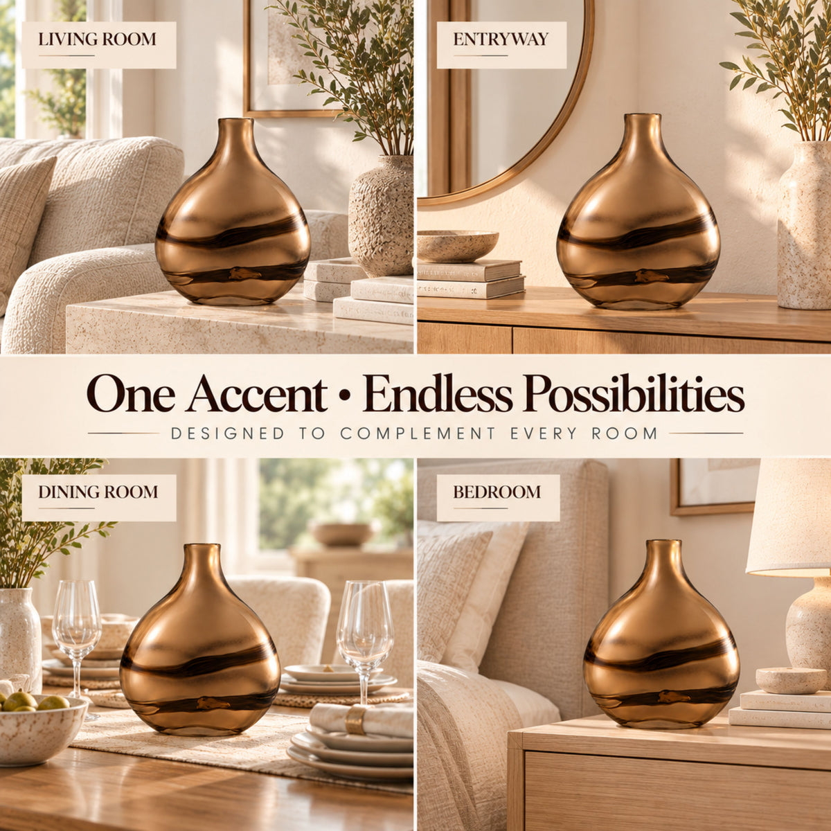 GV520 BROWN GLASS VASES