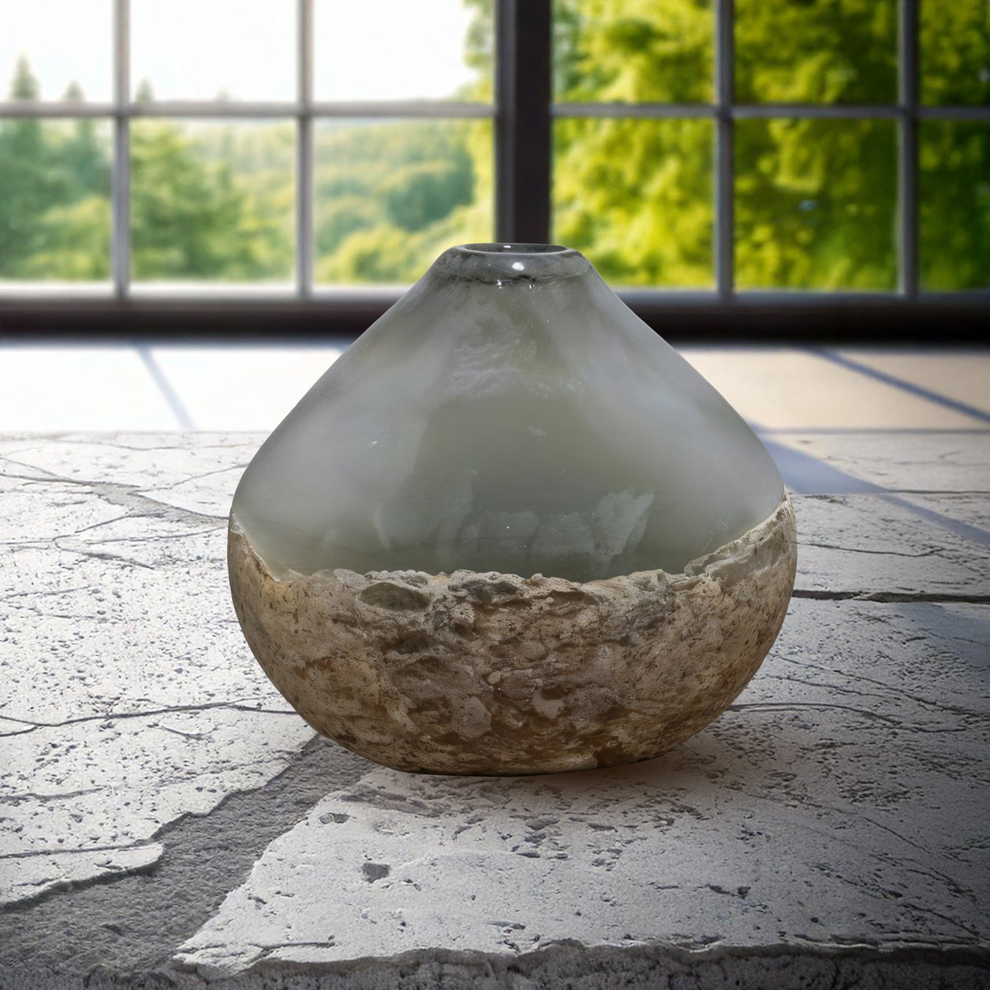 GV521 GRAY GLASS VASES