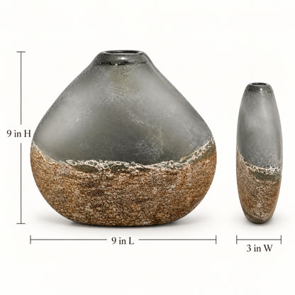 GV521 GRAY CENTERPIECE GLASS VASES