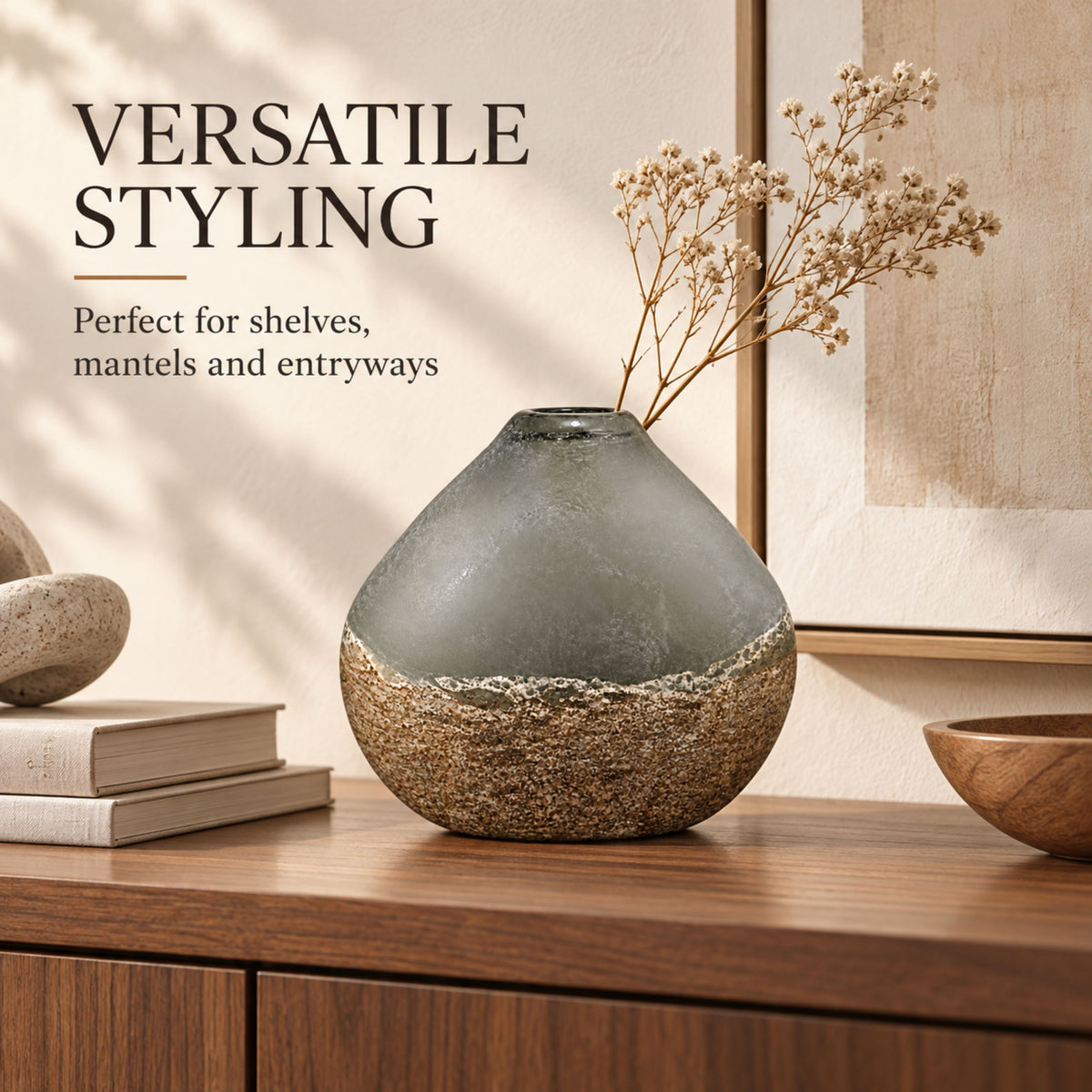 GV521 GRAY CENTERPIECE GLASS VASES
