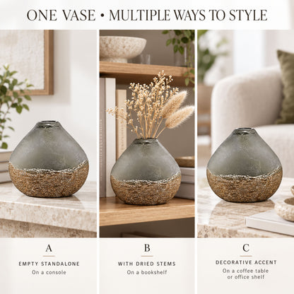 GV521 GRAY CENTERPIECE GLASS VASES