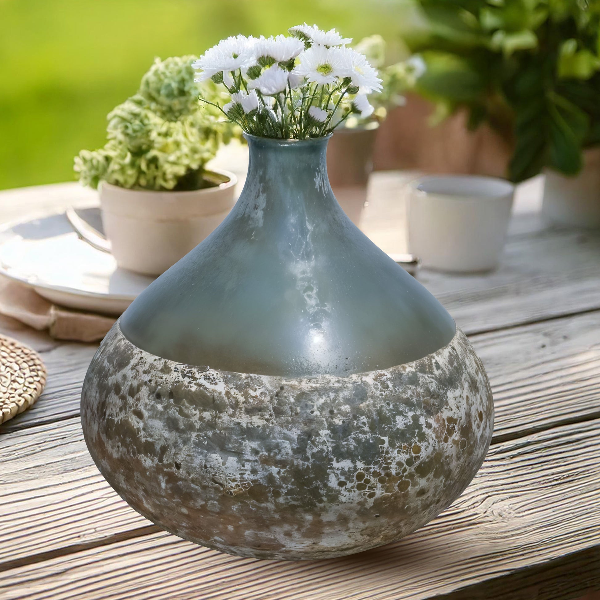 GV522 GRAY CENTERPIECE GLASS VASES