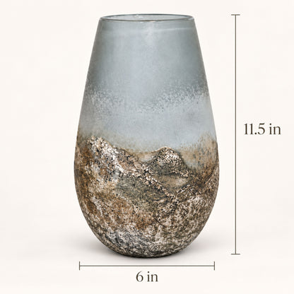 GV523 WHITE GREY CENTERPIECE GLASS VASES
