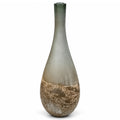 21" Tall Ombre Glass Vase - Modern Green Decorative Vase with Stone-Inspired Texture