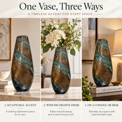 GV526 GOLD SILVER CENTERPIECE GLASS VASES