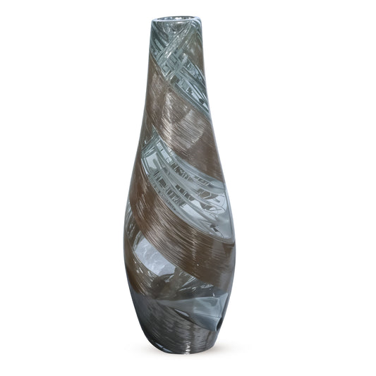 GV527 SILVER GOLD CENTERPIECE GLASS VASES