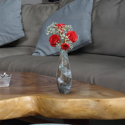GV527 SILVER GOLD CENTERPIECE GLASS VASES
