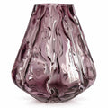 10" Sculptural Art Glass Vase - Textured Decorative Vase in Amethyst Purple or Smoke Gray