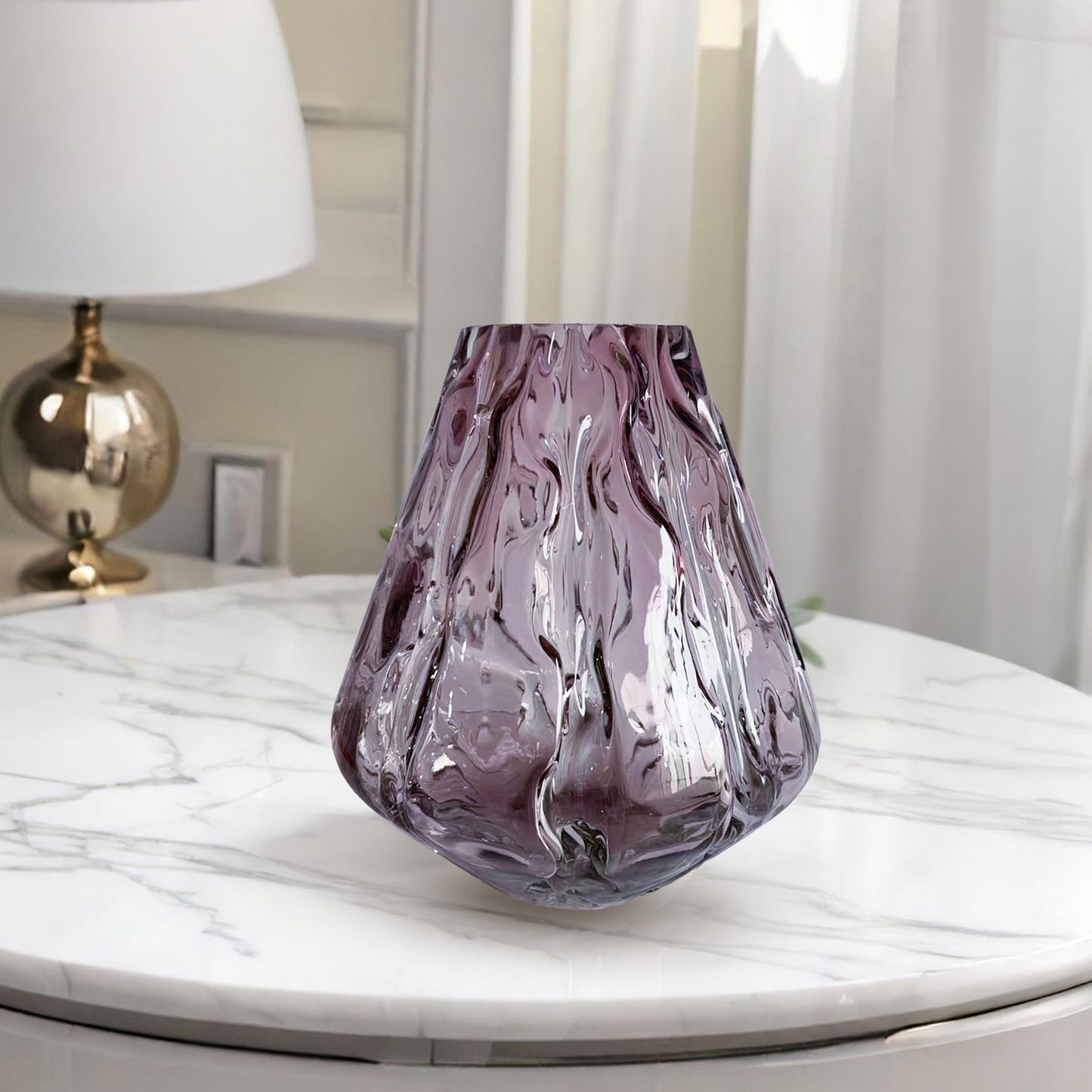 GV528 PURPLE CENTERPIECE GLASS VASES